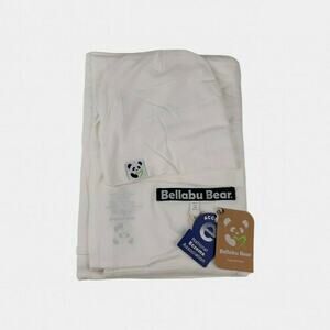 Bellabu White Swaddle And Beanie Set